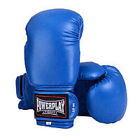 Боксерские перчатки PowerPlay 3004 синие 12 унций. Перчатки для бокса -UkMarket-