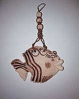 Фігурка рибка керамічна, настінна, ручної роботи, 13 см