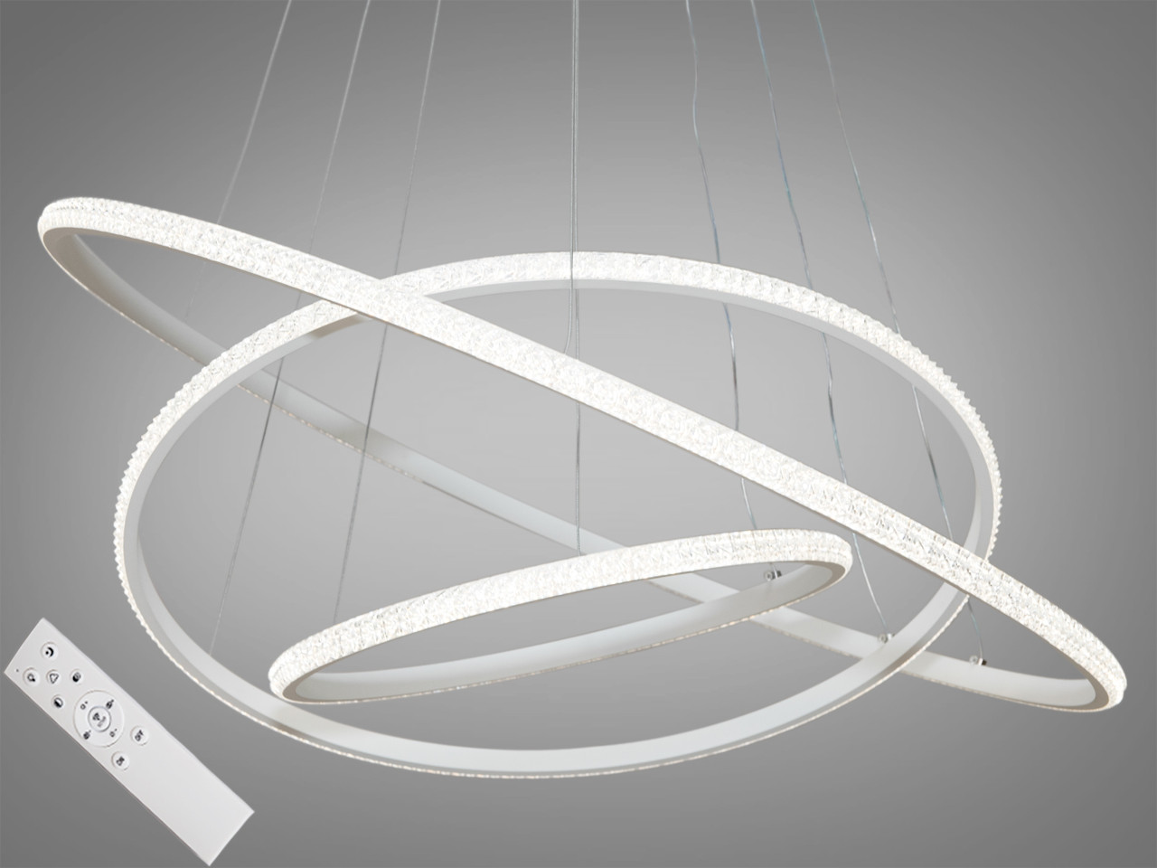 Підвісна діодна люстраMD77077-3BK-600+400+200 dimmer, фото 1