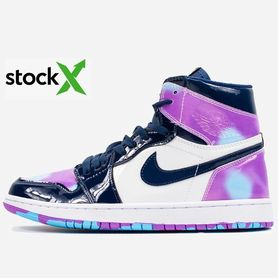 Кросівки фіолетово чорні 0463 Nike Air Jordan 1 Retro