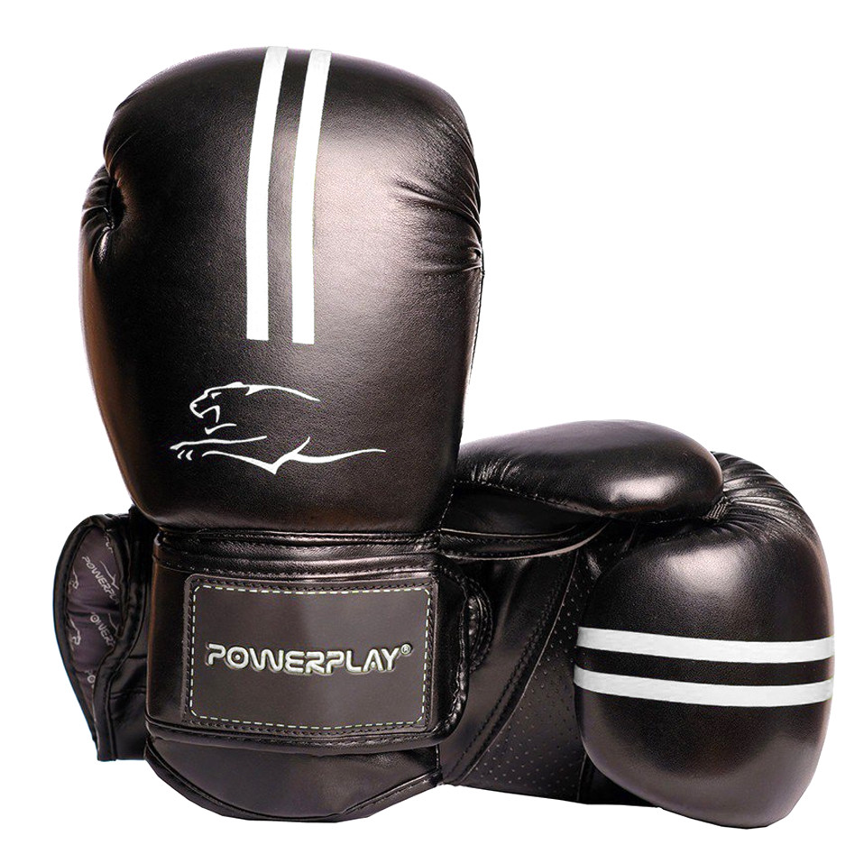 Боксерські рукавиці PowerPlay 3016 Contender Чорно-Білі 12 унцій