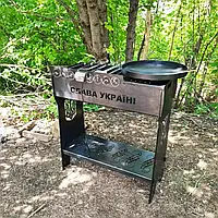 Мангальний набір люкс 4 в 1 (мангал, сковорода, решітка, шампури) лю-01