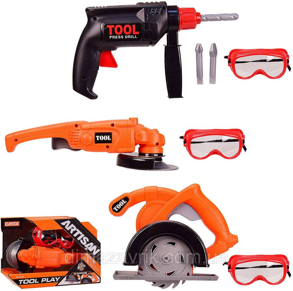 Набір інструментів KY1068 3 різновиди, в коробці 28х20х8 см, фото 1