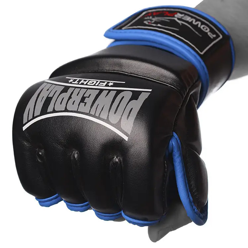 Рукавиці для MMA PowerPlay 3058 Чорно-Сині S