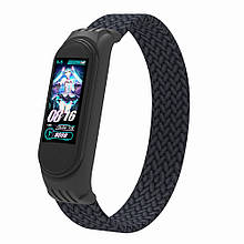 Ремінець Nylon Armorstandart Braided Solo Loop для Xiaomi Mi Band 4 5 6 Charcoal size L (ARM58759)