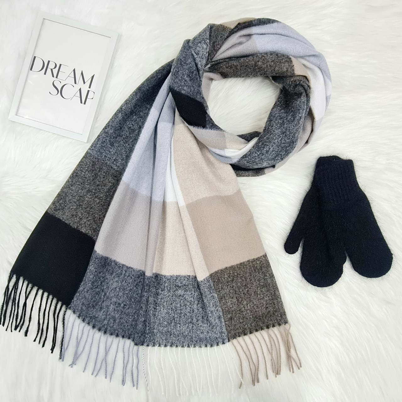 Комплект жіночий зимовий (шарф+рукавиці) M&JJ One size чорний 1080 - 4135