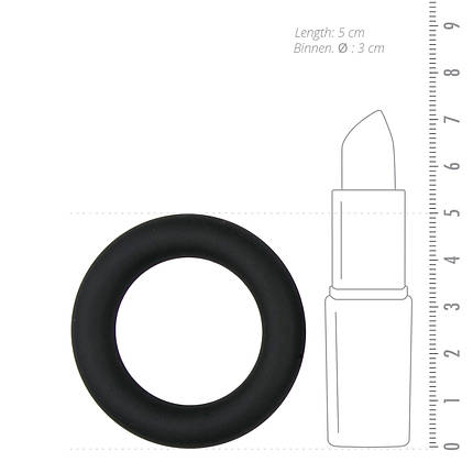 Кільце на пеніс силіконове, чорне, S, фото 2