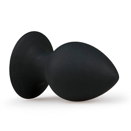 Анальна пробка з присоскою Round Butt Plug чорна, 8.5 см х 4 см, фото 2