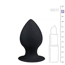 Анальна пробка з присоскою Round Butt Plug чорна, 8.5 см х 4 см, фото 2