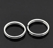 Колечко подвійне посріблене, Розмір 10 мм*50 шт.
