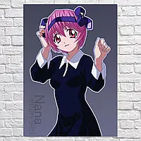 Плакат "Эльфийская песнь, Нана, Elfen Lied, Nana", 60×43см