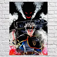 Плакат "Чёрный клевер, Black Clover", 60×43см