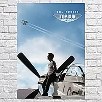 Плакат "Топ Ган: Мэверик, Том Круз, Top Gun: Maverick (2022)", 60×43см