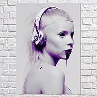 Плакат "Йоланді у навушниках, Die Antwoord", 60×43см