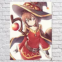 Плакат "Коносуба, Мегумин, KonoSuba, Megumin", 60×43см