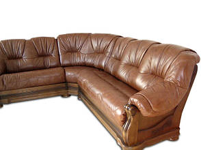Шкіряний кутовий диван "Барон 4090" (1 + уг + 2н), фото 2