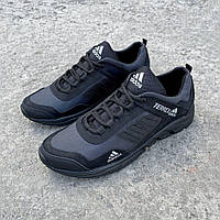 Мужские кроссовки Adidas Terrex серые кордура нубук