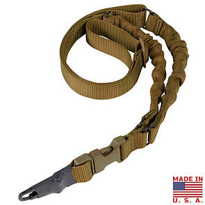 Одноточковий ремінь стрілецький Condor ADDER Double Bungee One Point Sling US1022 Coyote Brown