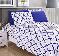 Quatrefoil Royal Blue King Elegant Comfort 6Piece Quatrefoil Печатный комплект постельного белья с глубок