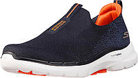 9 X-Wide Navy/Orange Skechers Мужские кроссовки Gowalk 6 Stretch Fit Slipon Athletic Performance Walking