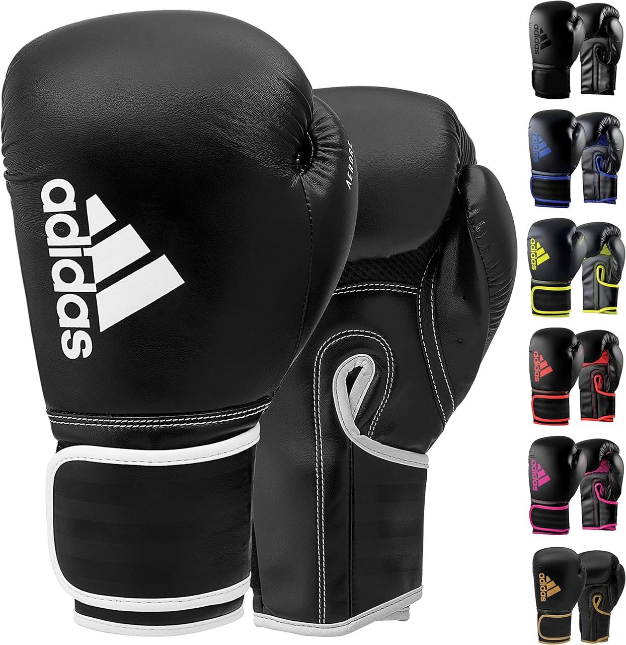 Black/White 12oz Боксерські рукавички Adidas Hybrid 80 для боксу, кікбоксингу, ММА, сумка, тренування та