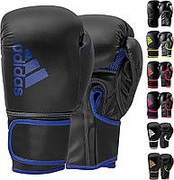 Black/Blue 12oz Adidas Boxing Gloves Hybrid 80 для бокса, кикбоксинга, ММА, сумок, тренировок и фитнеса Б