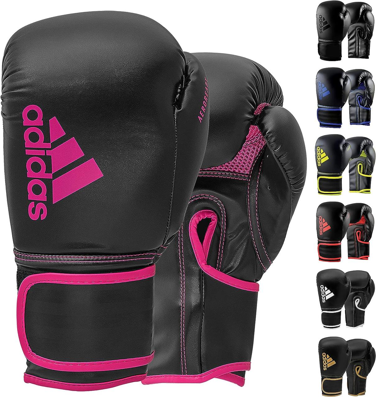Black/Shock Pink 8oz Боксерські рукавички Adidas Hybrid 80 для боксу, кікбоксингу, ММА, сумка, тренування