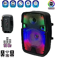 Портативная акустическая система OTY809 8"x1-10W Bluetooth колонка с RGB, мощный бас + Пульт NST