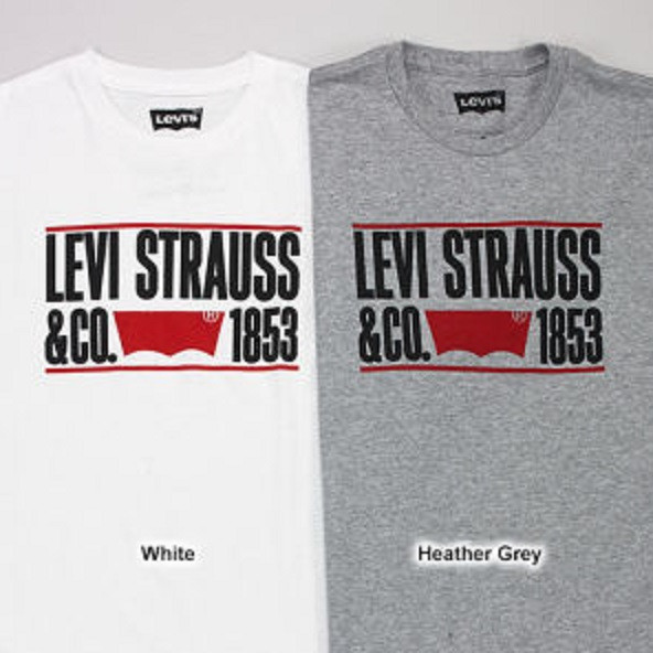 Футболка levi's® Short Sleeve 1853 Tee - Heather Grey, White, фото 1