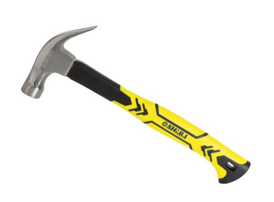 Молоток-цвяходер 450г фібергласова ручка, паз з магнітом під цвях SIGMA 4315011