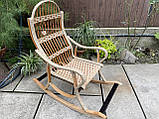 Крісло качалка Ротанг кавовий, фото 5