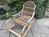 Крісло качалка Бук,ротанг кавовий, фото 4