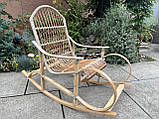 Крісло качалка Бук,ротанг кавовий, фото 3