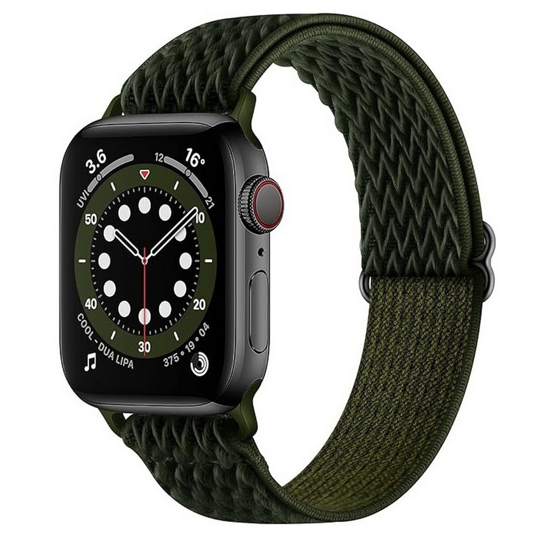 Еластичний нейлоновий ремінець для Apple Watch 42/44/45/49 mm Army Green