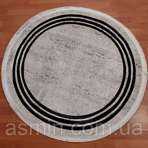 Купить Круглый ковер с бахромой 120*120 см бело-черный REFORM CARPET ...