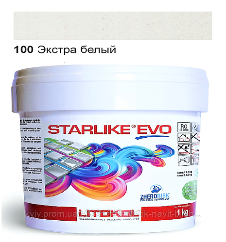 Эпоксидная затирка Litokol Starlike EVO 100 экстра белая 1 кг ...