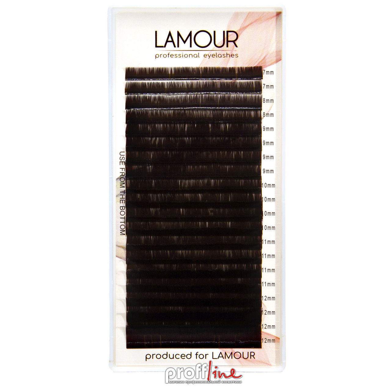Ресунки для нарощування  Lamour Dark Chocolate MIX 0.07 R (7-12)