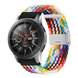 Еластичний нейлоновий ремінець для годинника Amazfit, Haylou, Huawei, Samsung, ширина 22 mm Rainbow 11