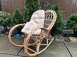 Крісло качалка Дитяча з косою +подушка беж, фото 2
