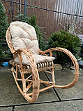 Крісло качалка Дитяча з косою +подушка беж, фото 4