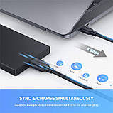 Кабель Vention Type-C — Micro-USB-B 3.0, потужність 2 A, 5 Гбіт/с 1 м Чорний CQABF, фото 4