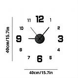 Годинник настінний чорний кварцовий хай тек, фото 2