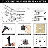 Годинник настінний чорний кварцовий хай тек, фото 4