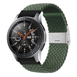 Еластичний нейлоновий ремінець для годинника Amazfit, Haylou, Huawei, Samsung, ширина 22 mm Olive Green