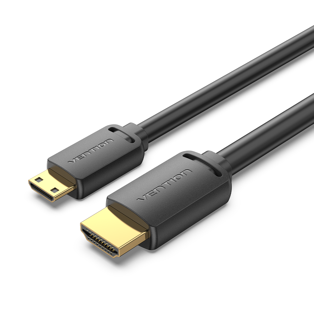 Кабель для підключення Vention 1м Mini HDMI до HDMI 4K 60Hz HDR Двонаправлений (HDMI-C / HDMI-A) Чорний