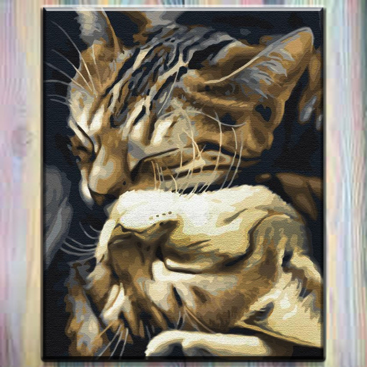 Алмазна мозайка на підрамнику Тварини "Любов котиків" 40*50 см My-Art TN1172