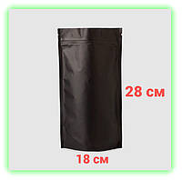 Дой-пак пакет чорний металізований із зип замком 180х280 мм, крафт-пакет-пакет для чаю сухофруктів (Від 100 шт.)