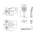 Змішувач дизайнерський у ванній кімнаті Kroner KRP Graz - GRP060, кран з душем для ванної кімнати, фото 2