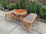2 лавка з мягким сидінням +стіл Гриб круглий, фото 4