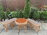 2 лавка з мягким сидінням +стіл Гриб круглий, фото 7